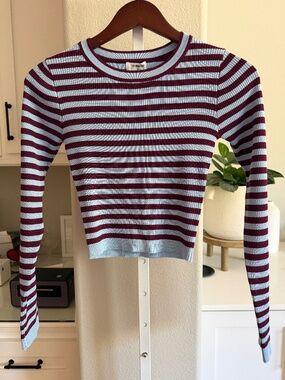 The Workshop striped crop top small  NWT